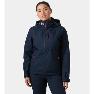 Helly Hansen Women's Crew Hooded Midlayer Sailing Jacket Waterproof Navy Large